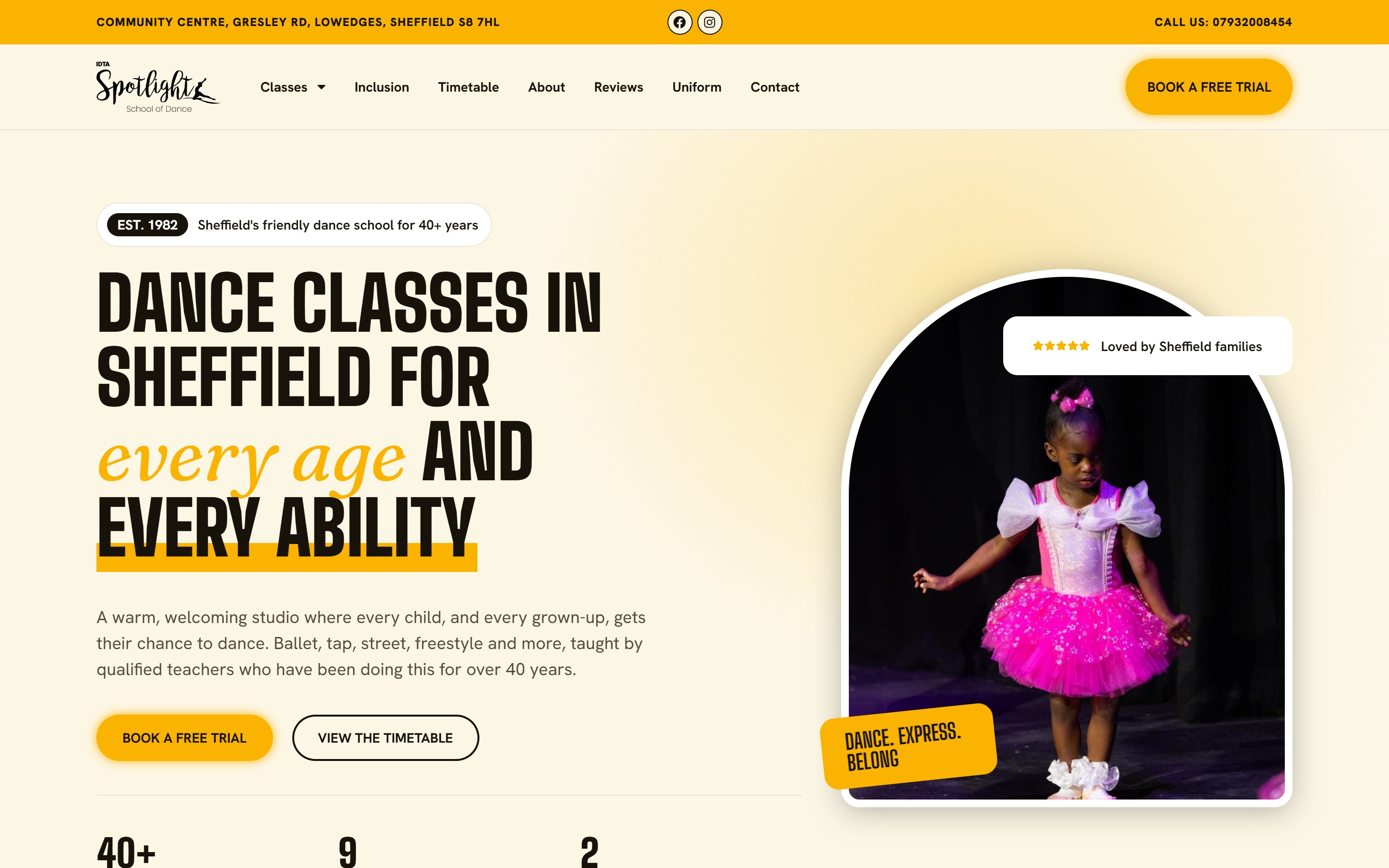 Spotlight School of Dance — desktop